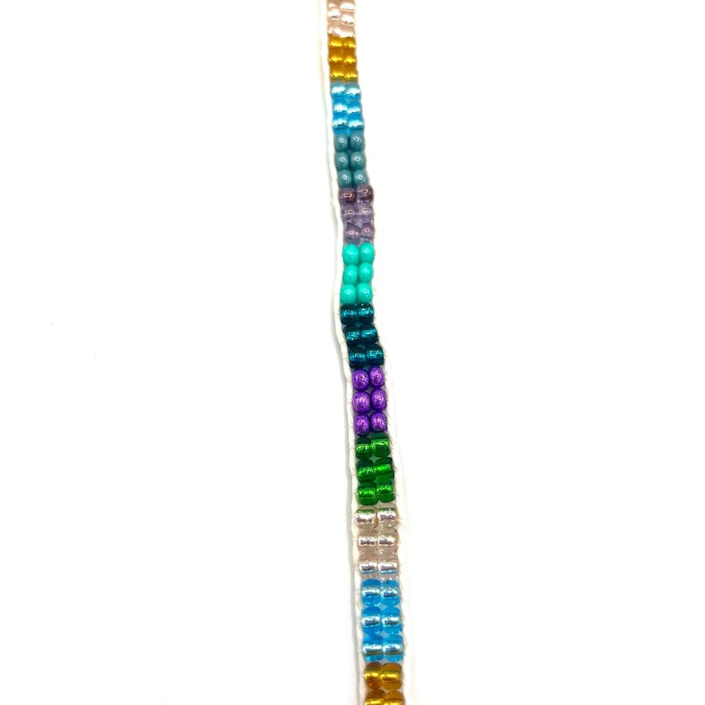 HAND CRAFTED Rainbow Ankle or Wrist Wrap Bracelet with Bumble Bee Charm - Picture 6 of 8